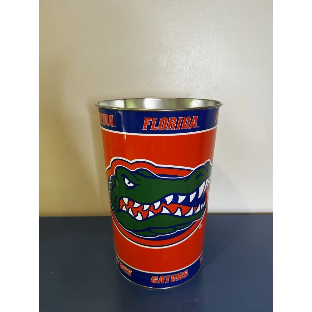 Vintage University of Florida Metal Trash Can Y2K 15